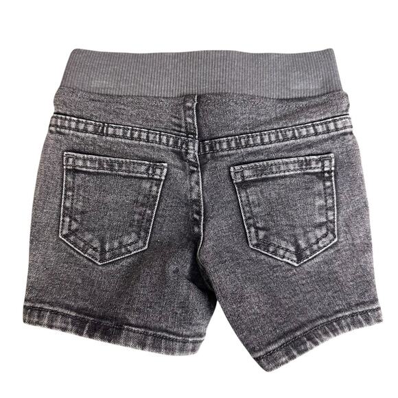 Wonder Nation Baby 12 Months Dark Denim Elastic Waist Jean Shorts Pockets Black - Picture 2 of 4